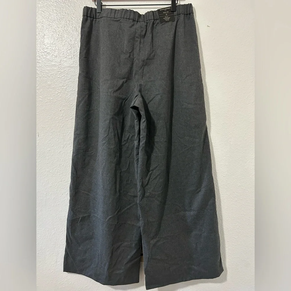 WIDE LEG BITTON TAB FLANNEL PANTS DARK GREY SIZE 12 - Picture 6 of 6
